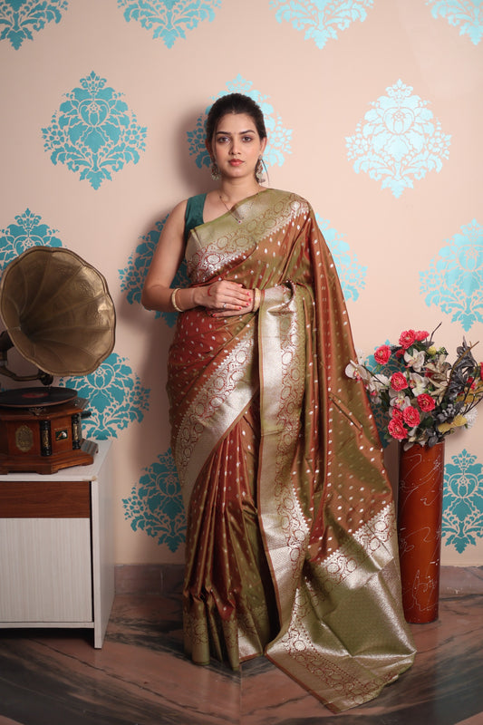 Banarasi Silk Saree with Pure Gold Zari Weaving | Traditional Elegance