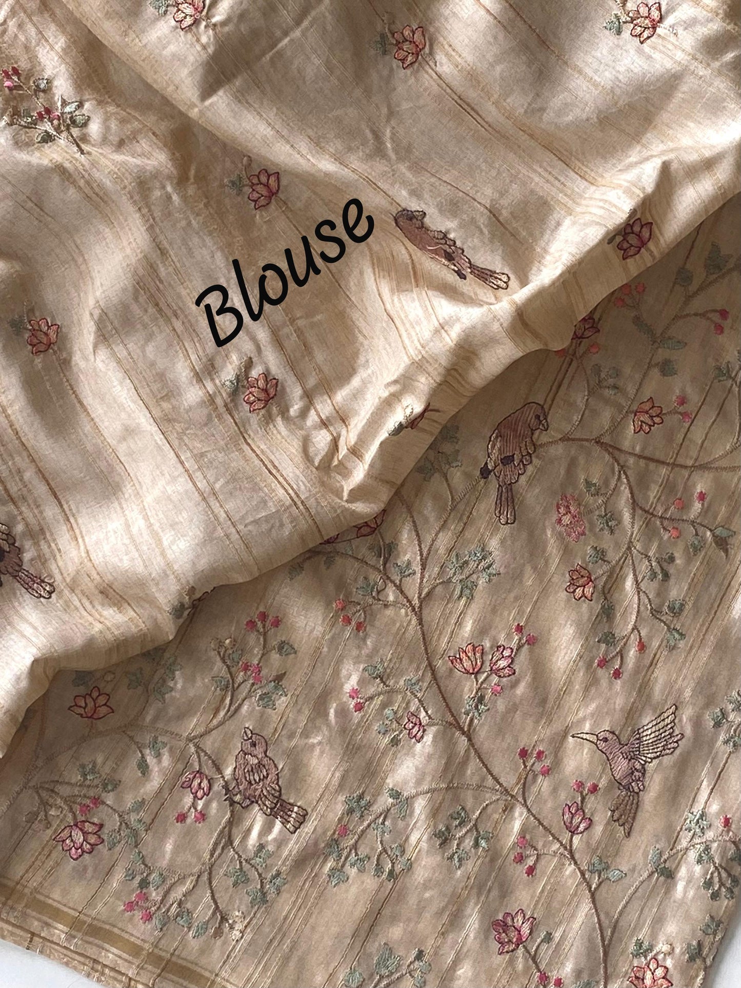 Pure Loom Tussar Saree with Designer Embroidery