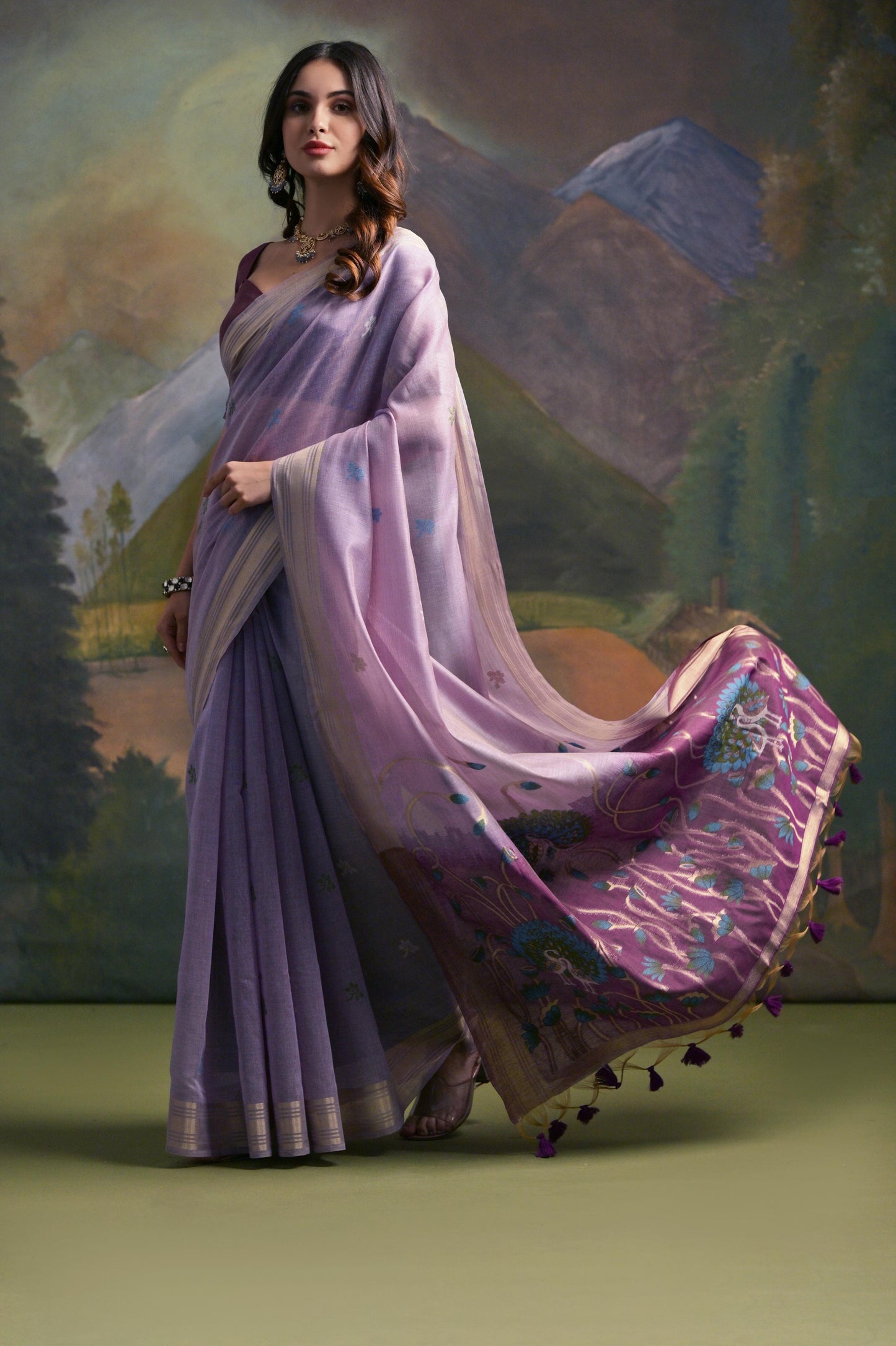 Premium Muga Silk Saree with Resham & Zari Embellishment