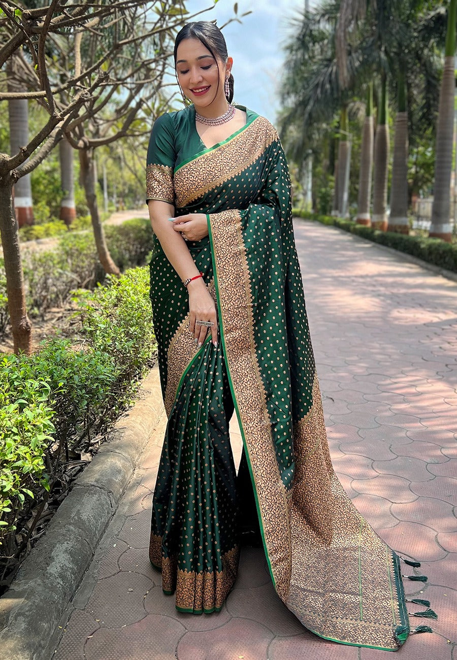 Premium Banarasi Katan Silk Saree with Zari Work | Luxury Festive Wear