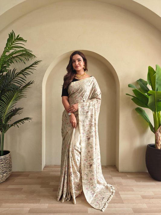 Pure Loom Tussar Saree with Designer Embroidery