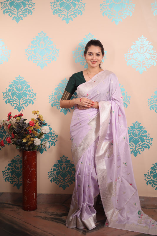 Pure Banarasi Silk Saree with Gold Zari Weaving