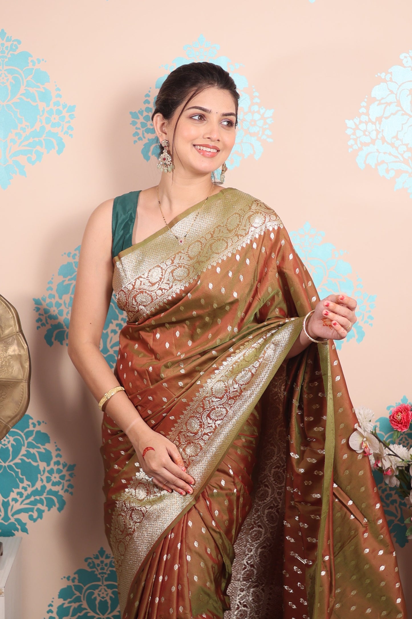 Banarasi Silk Saree with Pure Gold Zari Weaving | Traditional Elegance