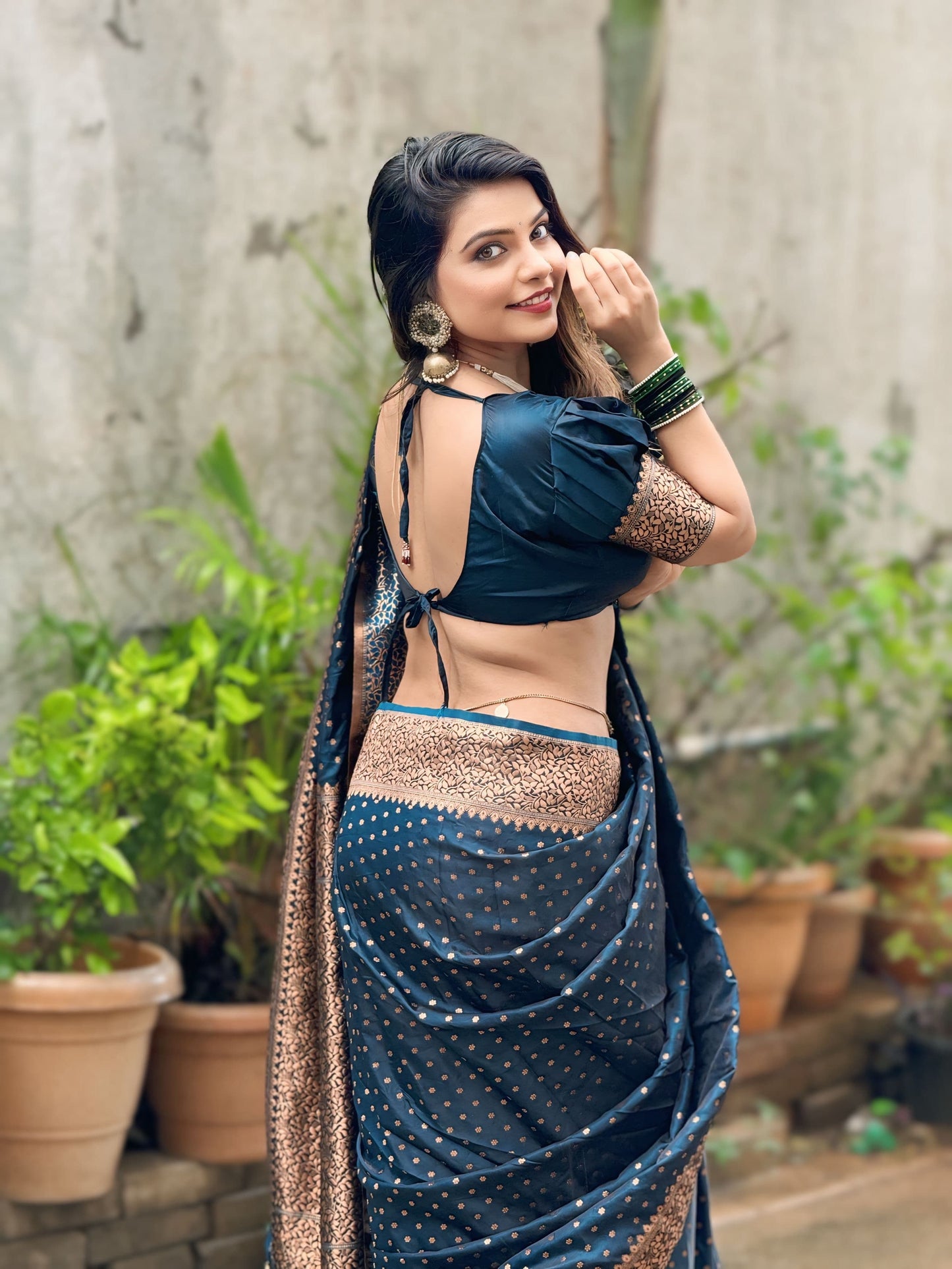 Premium Banarasi Katan Silk Saree with Zari Work | Luxury Festive Wear
