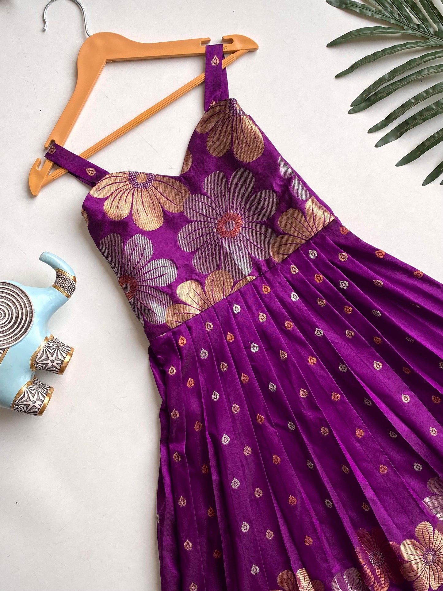 Girls' Floral Weave Dress | Soft Silk Dress for Girls 1 Month to 16 Years | Customizable Sizes