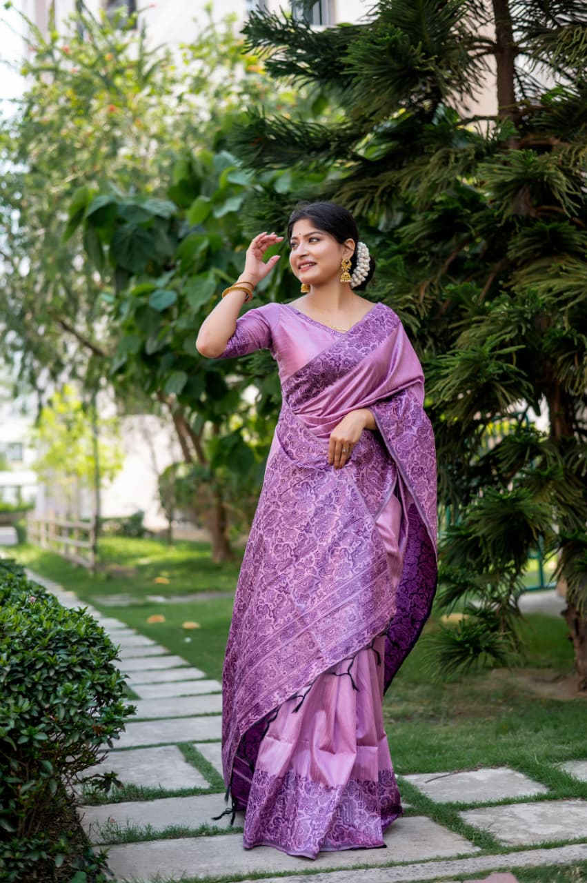 Minimalist Art | Handloom Raw Silk Kalamkari Saree (Abstract Weave)