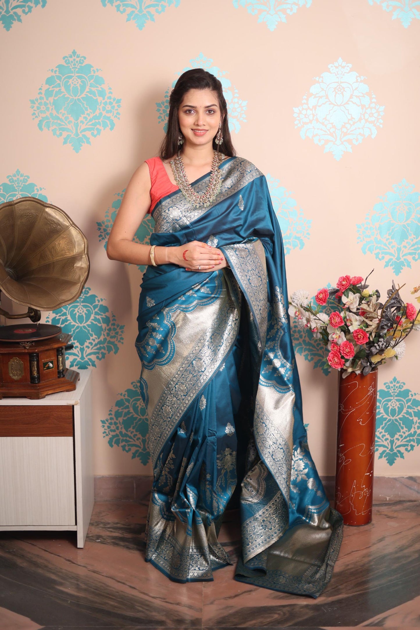Banarasi Silk Saree with Pure Zari Work | Limited Time Sale 🔥