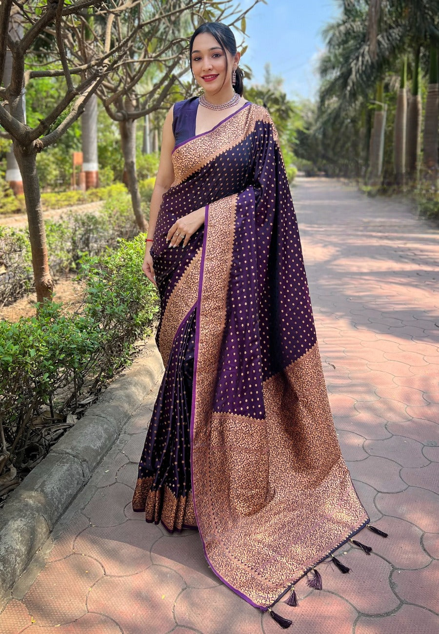 Premium Banarasi Katan Silk Saree with Zari Work | Luxury Festive Wear