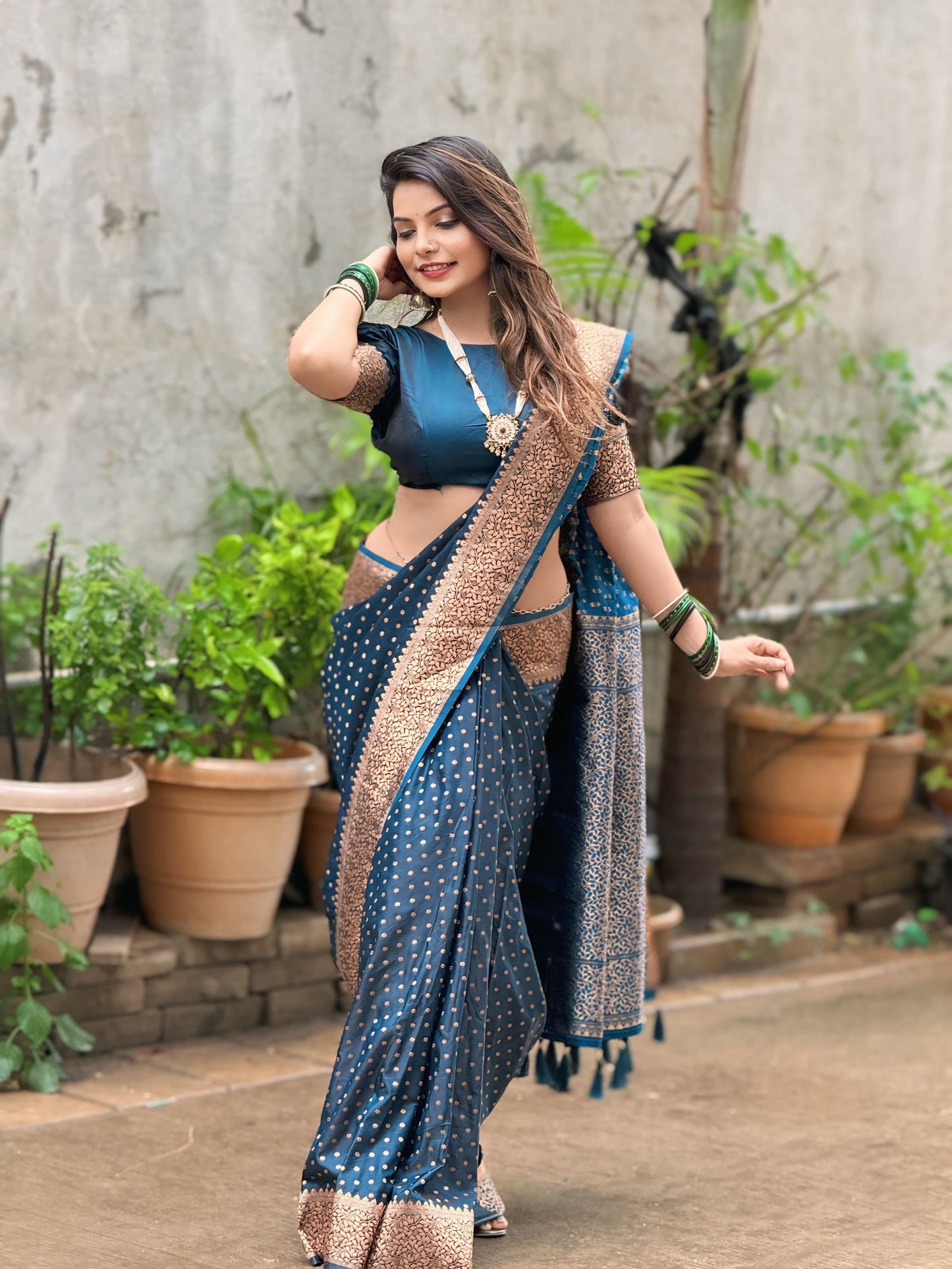 Premium Banarasi Katan Silk Saree with Zari Work | Luxury Festive Wear
