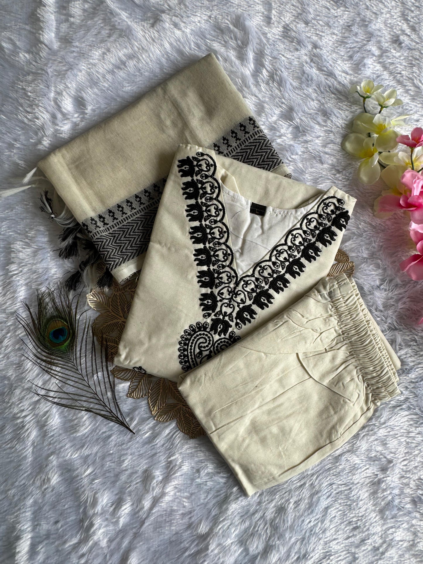 Designer Khadi Cotton Kurta Set – Timeless Elegance in Classic White