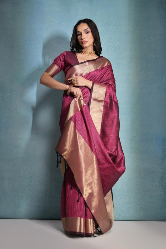 Raw Silk Dot | Premium Banarasi Raw Silk Saree with Zari Detail