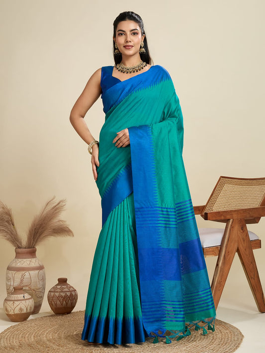 Ensemble Elegance | Premium Khadi Raw Silk Group Wear Saree