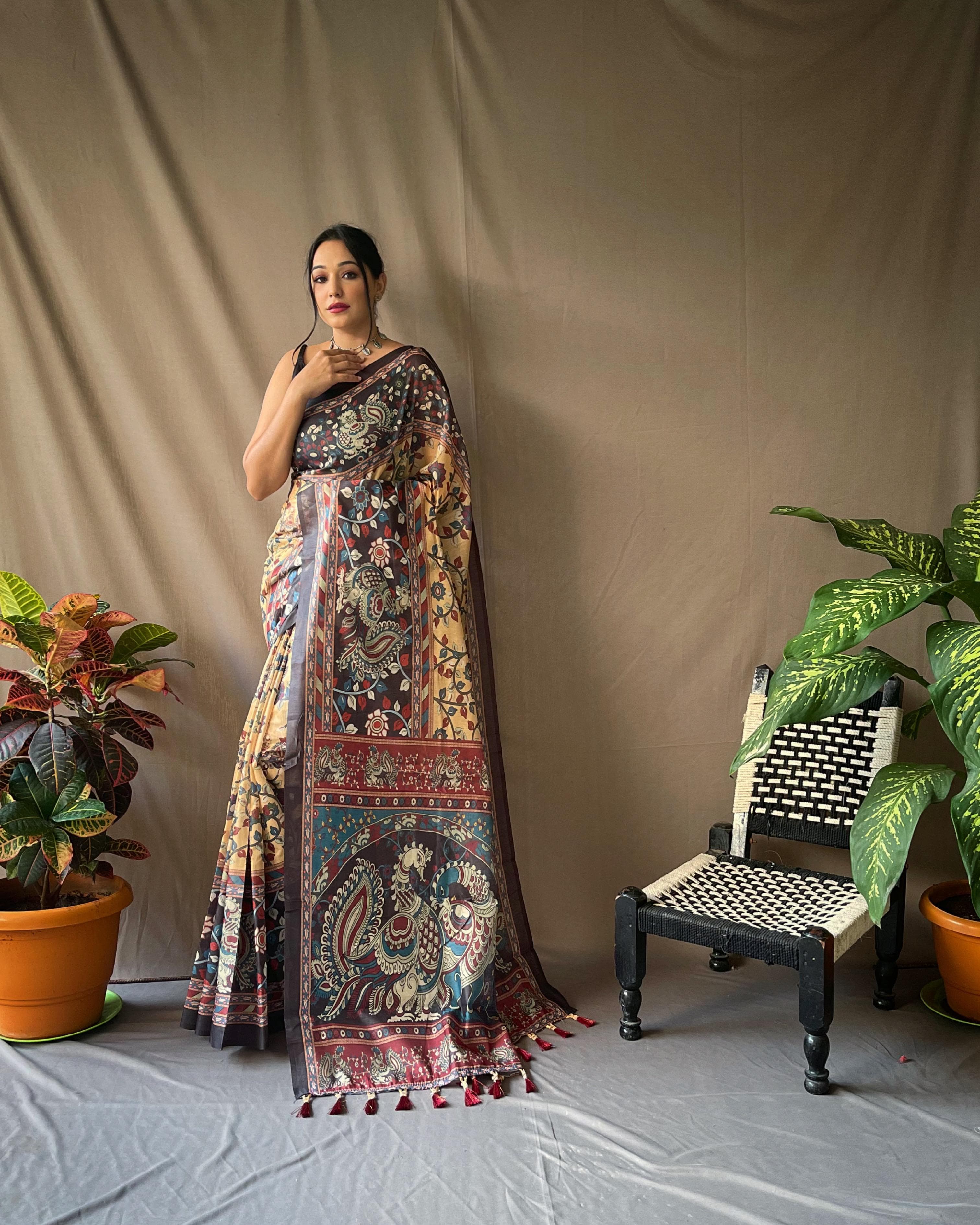 Kalamkari Print Saree