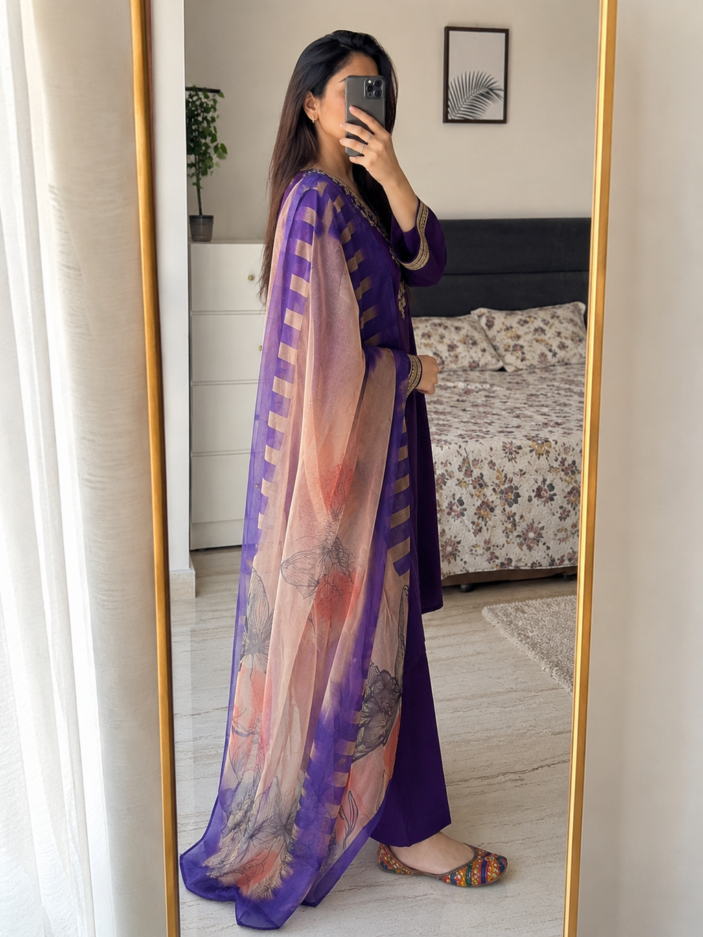 Rayon Slub Embroidered Kurta Pant Dupatta Set for Women