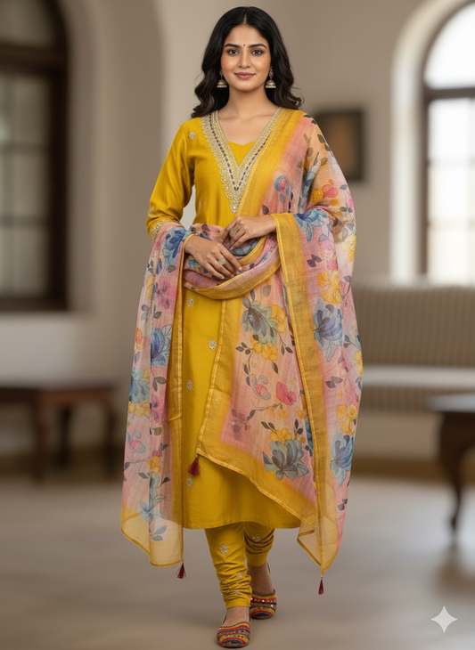 Premium Roman Silk Designer Kurta Set – Where Luxury Meets Comfort