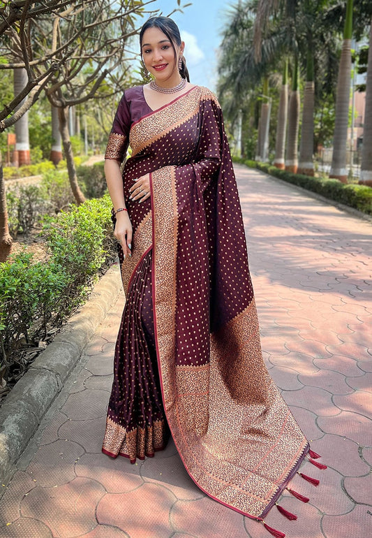 Premium Banarasi Katan Silk Saree with Zari Work | Luxury Festive Wear
