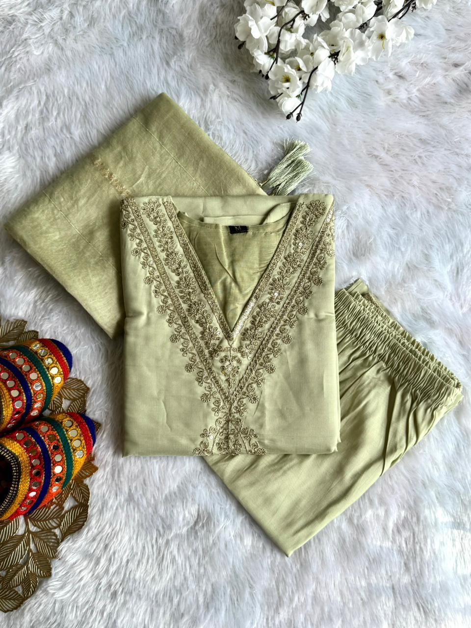Laltika Anaya Roman Silk Kurta Set with Sequence Work | Festive Wear
