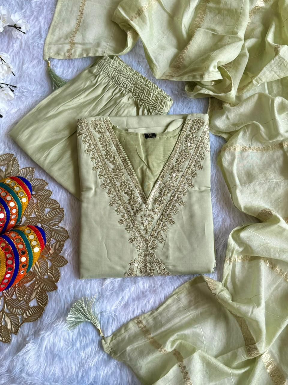 Laltika Anaya Roman Silk Kurta Set with Sequence Work | Festive Wear