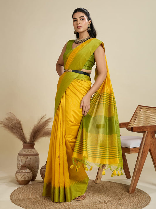 Ensemble Elegance | Premium Khadi Raw Silk Group Wear Saree