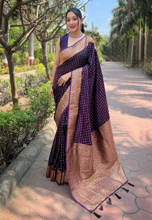 Premium Banarasi Katan Silk Saree with Zari Work | Luxury Festive Wear