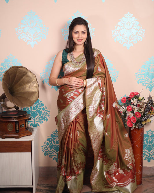 Banarasi Silk Saree with Pure Zari Work | Limited Time Sale 🔥