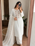 Laltika Marriage Season Handwork Viscose Kurta Pant Dupatta Set for Women