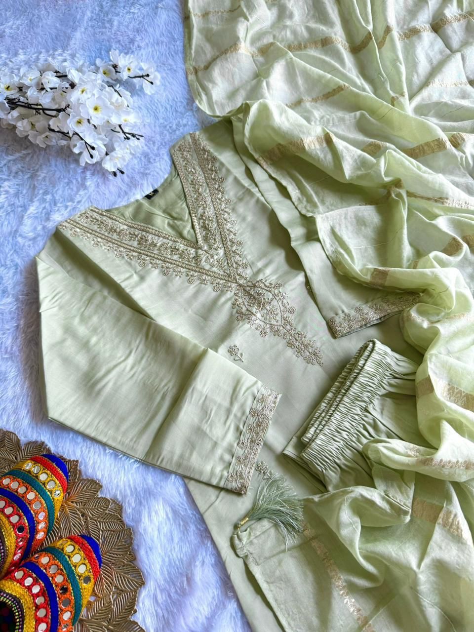 Laltika Anaya Roman Silk Kurta Set with Sequence Work | Festive Wear