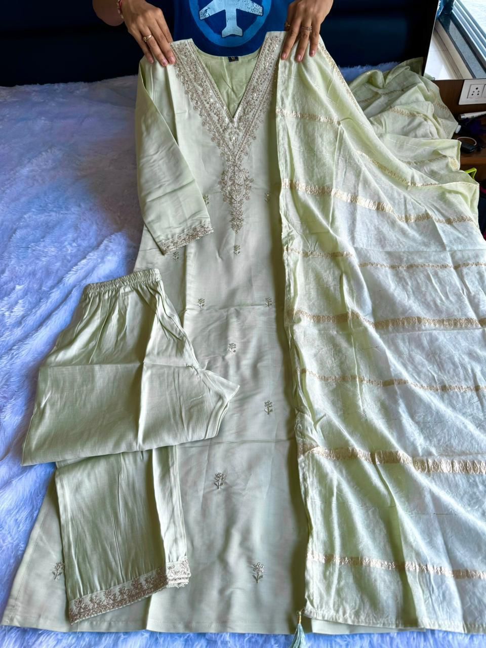 Laltika Anaya Roman Silk Kurta Set with Sequence Work | Festive Wear
